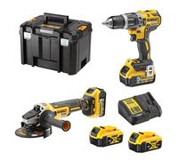 Pack 2 outils 18V XR (DCD796 + DCG405) + 2 batteries 5Ah + chargeur + coffret T-STAK - DEWALT - DCK2080P2T-QW + 1 Batterie offerte avec le code 500DEW dès 500€ d'achat DEWALT