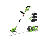 Coupe Bordure sans fil + Taille Haies sans fil + 2 Batteries lithium 2AH + Chargeur rapide + Jeu de 20 lames vito ego li