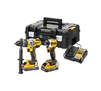 Pack 2 Outils Brushless DEWALT DCK2052H2T-QW XR 18V - Perceuse Percussion DCD999 + Visseuse à Chocs DCF850 + 2 batteries POWERSTACK 5Ah Li-Ion + Mallette TSTAK