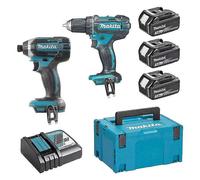 Pack 2 outils MAKITA DLX2127J1 (DDF482+DTD152+BL1830×3+DC18RC+MAK3)