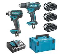 Pack 2 outils MAKITA DLX2127MJ1 (DDF482 + DTD152) 18 V Li-Ion (3 x 4 Ah)