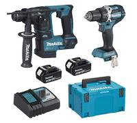 Pack 2 machines MAKITA DLX2271TJ (DDF484 + DHR171) 18V Li-Ion (2 x 5Ah)