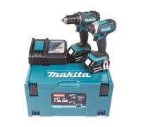 Pack 2 outils perceuse DDF482 + visseuse DTD152 18 V Li-Ion MAKITA DLX2127MJ avec 2 batteries 4,0 Ah et coffret Makpac