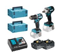 Pack 2 outils Perceuse visseuse DDF487ZJ + Boulonneuse DTW301ZJ + 2 batteries BL1830 18V 3 Ah + 1 chargeur rapide DC18RC MAKITA