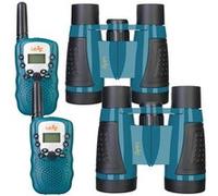 LEVENHUK - LABZZ WTT10 - Bleu - Pack 2 Paires de Jumelles et 2 Talkie-Walkie