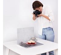 Pack 2 Panneaux De Fond Photos30x40 cmArrière-Plan RéalisteAccessoire Photographie De NourritureFond Photo pour ProduitsMarbre Et CimentFond Photo Blanc PlatPetit