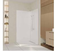 Pack 2 Panneaux Muraux en Aluminium Blanc 100x210 cm + Profilés Finition et Angle Chrome