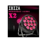 Pack 2 Projecteurs Par THINPAR-14x6W-RGBW DMX Télécommande LED Extra-plats Soirée Dj Fête Bar Club Discothèque Ambiance