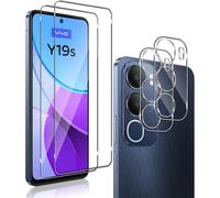 Pack 2 Protège-Écrans + 2 Protège-Lentilles Pour Vivo Y19s 5g ¿ Verre Trempé 9h Ultra-Fin 0,03 Mm, Anti-Bulles, Haute Transparence