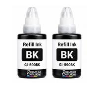Pack 2 Recharge encre GI-490 GI-590 compatible pour Canon Pixma G1400 G1500 Noir Haute capacité 6000 pages