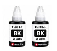 Pack 2 Recharge encre GI-490 GI-590 compatible pour Canon Pixma G1400 G1500 Noir Haute capacité 6000 pages