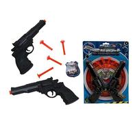 Pack 2 Revolvers + ventouses + Plaque de Police | Arme Jouet pour Enfants - Pistolet Inoffensif et Amusant pour Jouer