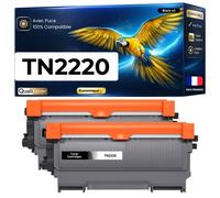 Pack 2 TN2220 TN2210 TN2010 TN450 Toners compatibles pour Brother HL2240 MFC7360 Noir avec puce rendement total 5200 pages