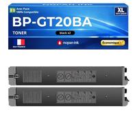 Pack 2 Toner BPGT20BA BP-GT20BA compatible pour Sharp 22 10 20 25 Noir Haute capacité avec puce 18000 pages