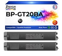 Pack 2 Toner BPGT20BA BP-GT20BA compatible pour Sharp 22 10 20 25 Noir Haute capacité avec puce 18000 pages