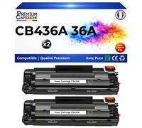 Pack 2 Toner CB436A 36A CB 436A compatible pour HP LaserJet Noir Haute capacité avec puce 2000 pages