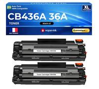 Pack 2 Toner CB436A 36A CB 436A compatible pour HP LaserJet Noir Haute capacité avec puce 2000 pages