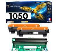 Pack 2 Toner TN-1050 + Tambour DR-1050 compatible pour Brother Noirs Haute capacité avec puce 1000 10000 pages