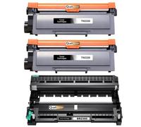 Pack 2 Toner TN2320 TN2310 + Tambour DR2300 compatible pour Brother Noir Haute capacité avec puce 2600 pages