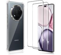 Pack 2 Verres Trempés + 1 Coque Tpu Anti-Jaunissement Pour Honor Magic 7 Lite 5g ¿ 9h Ultra Transparent, Anti-Empreintes, Protection Complète, Découpes Précises