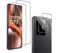 Pack 2 Verres Trempés + 2 Protections Objectif Caméra Pour Realme Gt 7 ¿ 9h Anti-Rayures, Ultra Hd, Revêtement Oléophobe, Sans Bulles, Installation Facile