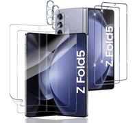 Pack 2 Verres Trempés Hd Avant + 2 Films Intérieurs Flexibles + 2 Protège¿Lentille Caméra Pour Samsung Galaxy Z Fold5 ¿ Anti¿Bulles, Anti¿Rayures, Anti¿Empreintes