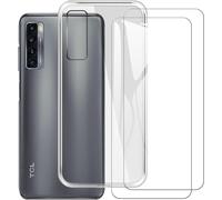 Pack 2 Vitres En Verre Trempé 9h + Coque Tpu Noire Renforcée Pour Tcl 20s - Protection Antichoc, Coins Airbag Et Caméra Surélevée