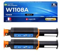 Pack 2 W1108A 108A Toners Noir compatibles pour HP Laser NS MFP 1005 1005c 1005w 1020 1020c 1020w avec puce 2x2500 pages