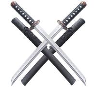 Pack 2 Wakizashis Argent Polypropylene Epee Poignard + Fourreau Wakizashi Japonais