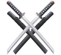 Pack 2 Wakizashis Plastique Wakizashi Argent Polypropylene Epee Poignard + Fourreau Wakizashi Japonais