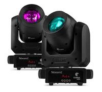 BeamZ Cobra 100H Lyre LED Motorisée Pack de 2 - Beam avec Prisme Rotatif DMX - 100 Watts, Gobo fixe + roue de couleurs - Mode auto et musical - Idéal DJ, scène, club, spectacle lumière
