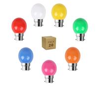LEDKIA LIGHTING Pack 20 Ampoules LED B22 3W 240 lm G45 Monochrome Jaune