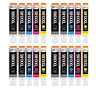 Pack 20 Cartouche d'encre CLI-581XXL CLI 581 XXL 1995C001 1996C001 1997C001 1998C001 Compatible pour Canon PIXMA TR7500 TR7550 TR8500 TR8550 TS6100 TS6150 TS6151 Multicolore Haute capacité avec Puce