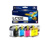 Pack 20 Cartouches d'encre compatibles pour Brother LC12E Multicolore 1200 pages