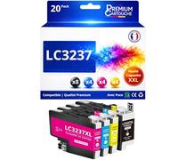 Pack 20 Cartouches Encre LC3237 Compatible pour Brother HL J6000DW HL J6100DW MFC J5945DW MFC J6945DW MFC J6947DW Noir Cyan Magenta Jaune Haute capacité avec Puce 3000 1500 Pages