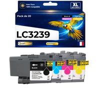 Pack 20 LC3239XL LC3239 XL compatible pour Brother HL J6000DW MFC J6945DW Haute capacité avec puce Noir + Couleurs
