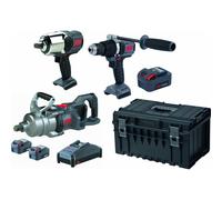 Pack 20V perceuse 125Nm-clé à chocs 3/4' 2710Nm-clé à chocs 1' 3500Nm-3 batteries 5Ah Li-ion - INGERSOLL RAND - 55598