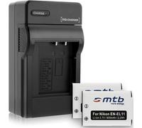 Pack 2x batteries + chargeur auto/secteur - Compatible Nikon EN-EL11/Olympus/Pentax - Voir description complète