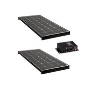 pack 2x black booster 170w panneau solaire camping car kit de pose régulateur d