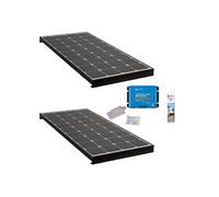 PACK 2x BLACK BOOSTER 170W Seul Panneau solaire Camping Car + Kit de pose solaire avec Régulateur de Charge