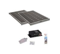 Pack 2x Panneaux Solaires 140W + Kit de pose Solaire avec Régulateur MPPT 20A