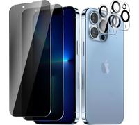 Pack 2x Protecteurs Écran Confidentialité Iphone 13 Pro + 2x Protège¿Lentille ¿ Verre Trempé 9h Hd, Anti¿Espionnage, Anti¿Rayures Et Anti¿Traces