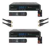 Pack de 2x Récepteurs TV Satellite + Carte TNTSAT V6 + Câble HDMI