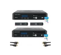 pack 2x récepteurs tv satellite hd carte fransat pc7 câble hdmi