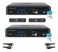 Pack 2x Récepteurs TV Satellite HD + Carte FRANSAT PC7 + Câble HDMI G
