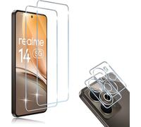 Pack 2x Verre Trempé + 2x Protection Caméra Pour Realme 14 5g / 14t - 9h, 0,33 Mm, Hd Transparent, Anti-Bulles & Oléophobe