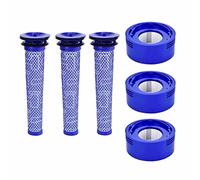 Pack 3 + 3 filtres lavables compatible avec Dyson V8 V7 Absolute Animal Motorhead Animal Plus Aspirateur sans câble Post&Pre Motor
