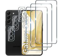 Pack 3+3 Verre Trempé 9h Pour Samsung Galaxy S22 Plus ¿ Protection Écran Ultra-Transparente Anti-Rayures, Sans Bulles, Revêtement Oléophobe, Sensibilité Tactile Préservée + 3 Protège Objectifs Arrière