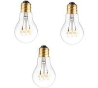 Pack 3 ampoules déco LED blanc chaud filament spirale E27 3W 360° Blanc chaud G