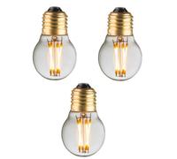 Pack 3 ampoules e27 led filaments droits 4w verre clair